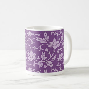 Mug Motif floral violet et lavande