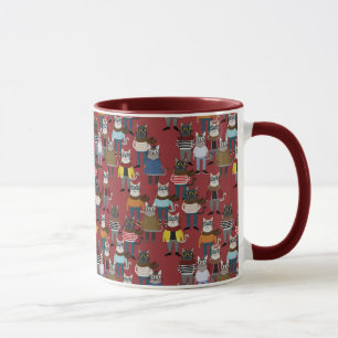 Mug Motif frais de chat de hippie