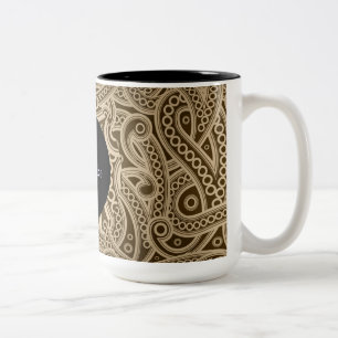 Mug Motif Funky Gold Paisley personnalisé