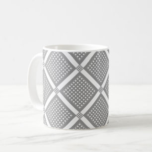 Mug Motif géométrique à carreaux gris et blanc