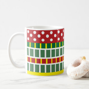 Mug Motif géométrique à rayures colorées à pois