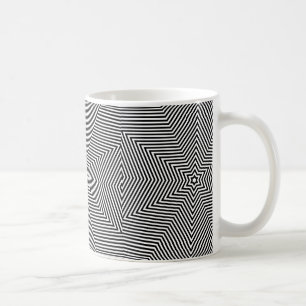 Mug Motif géométrique à rayures noir et blanc Café Thé