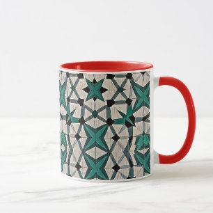 Mug Motif géométrique abstrait à axe émeraude 1284