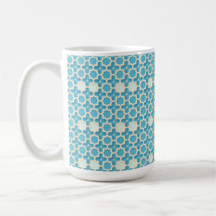 Mug Motif géométrique abstrait bleu et blanc