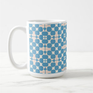 Mug Motif géométrique abstrait bleu et blanc