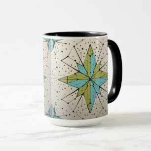 Mug Motif géométrique atomique rétro du milieu du XXe 