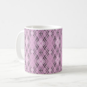 Mug Motif géométrique diamants roses rétro