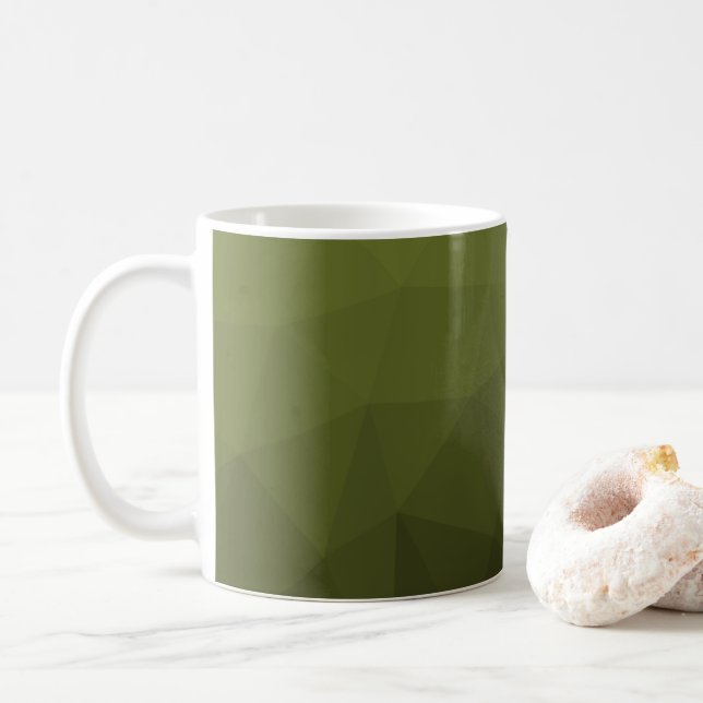 Mug Motif géométrique du maillage vert de l'Armée (Avec donut)