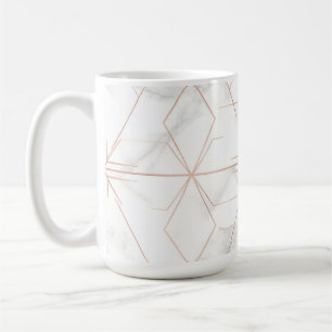 Mug Motif géométrique en marbre or rose
