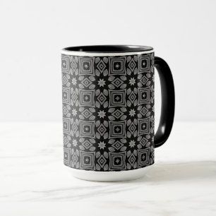 Mug Motif géométrique en niveaux de gris