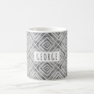 Mug Motif géométrique gris aquarelle