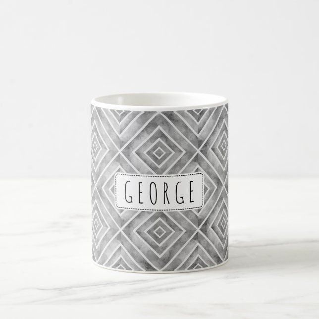 Mug Motif géométrique gris aquarelle (Centre)