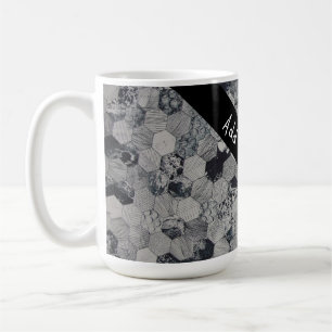 Mug Motif géométrique gris, blanc et noir de l'hexagon
