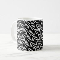 Motif géométrique incurvé noir blanc diagonal