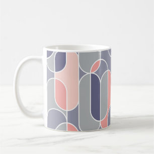 Mug Motif géométrique les années 70 ovale rétro