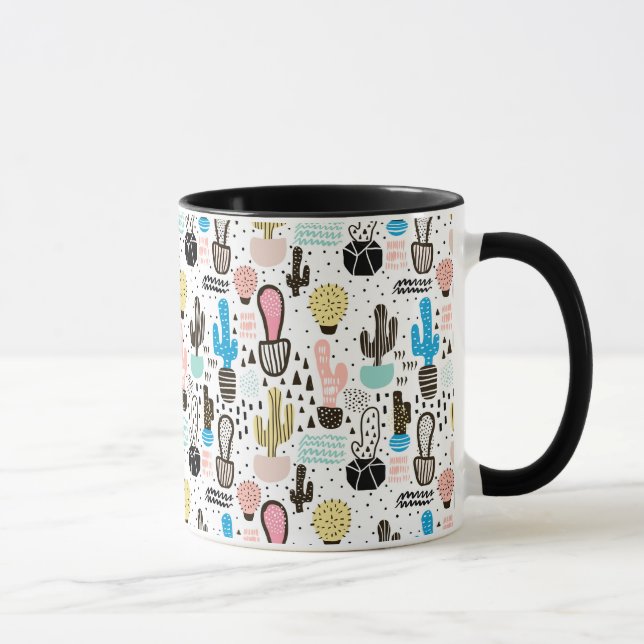 Mug Motif géométrique moderne de Cactus (Droite)
