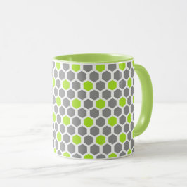 Mug Motif géométrique moderne Lime Green Grey