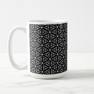 Mug Motif géométrique noir blanc et argenté