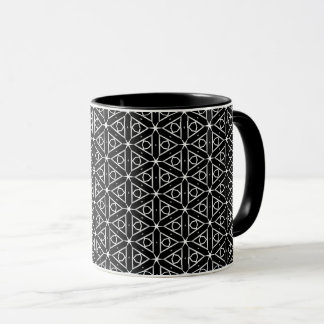 Mug Motif géométrique noir blanc et argenté