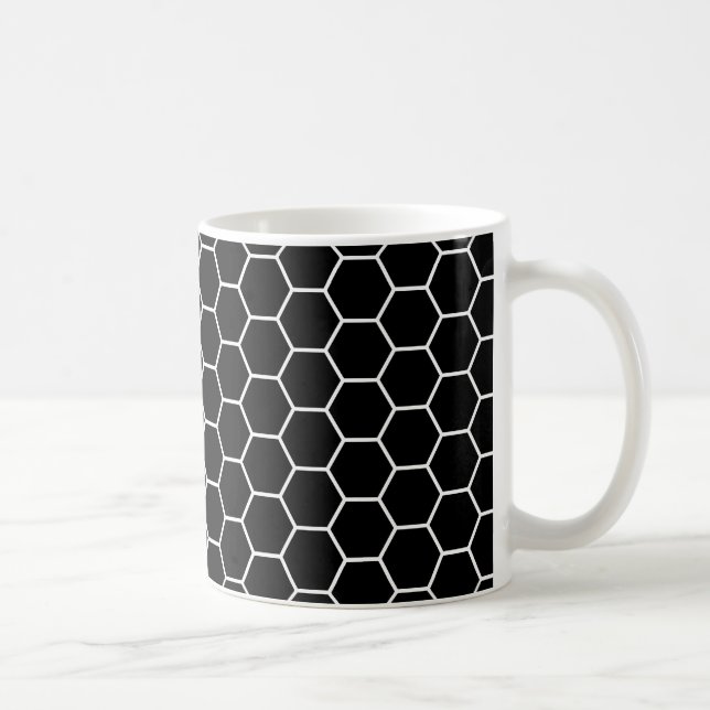 Mug Motif géométrique noir et blanc d'hexagone (Droite)