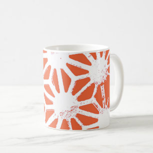 Mug Motif géométrique orange et blanc