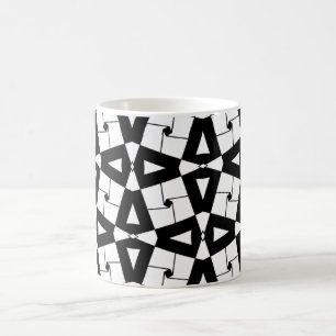 Mug Motif géométrique personnalisé noir et blanc