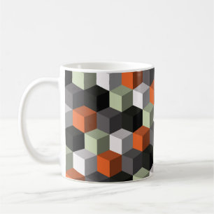 Mug Motif géométrique transparent avec cubes et volume