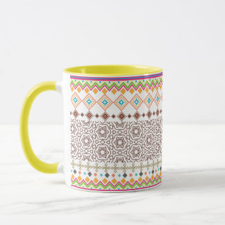 Mug Motif géométrique tribal coloré