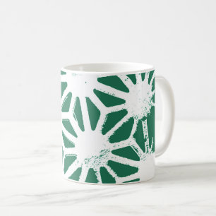 Mug Motif géométrique vert et blanc