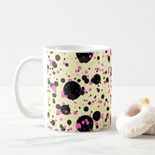 Mug Motif Glamour à pois rose et noir