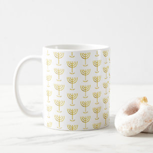 Mug Motif Golden Menorah moderne