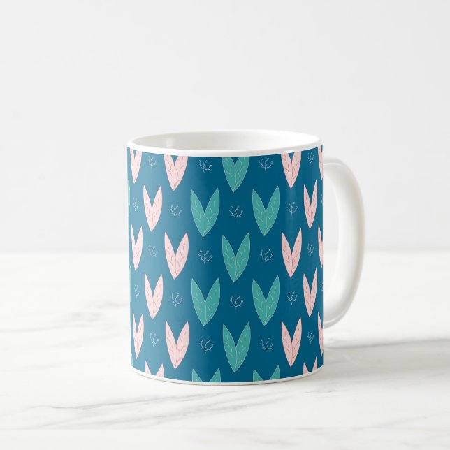 Mug Motif graphique feuille formant les coeurs (Devant droit)