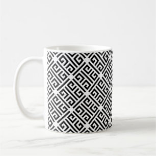 Mug Motif grec méandrique noir et blanc
