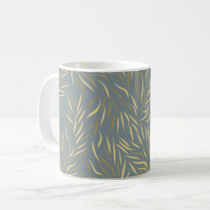 Mug Motif gris Feuille jaune