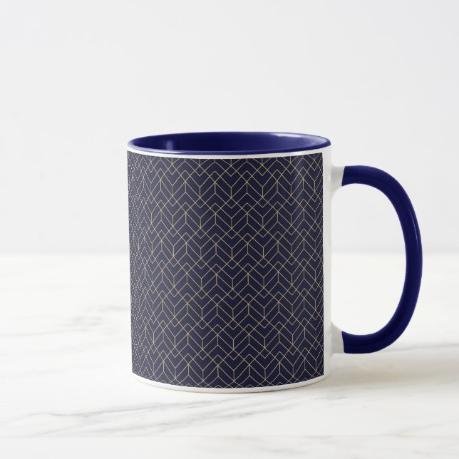 Mug Motif Hexagon bleu (Droite)