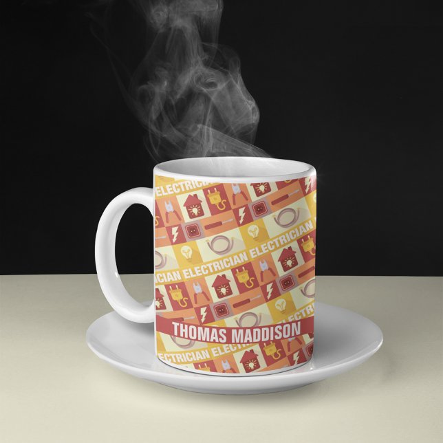 Mug Motif Iconique Electricien Personnalisé (Créateur téléchargé)