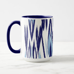 Mug Motif ikat bleu et blanc chic