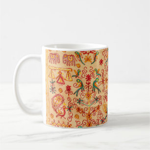 Mug Motif indien en tissu, tissu, inde, orné