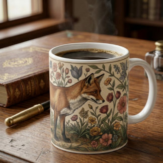 Mug Motif inspiré de William Morris : Renard dans les 