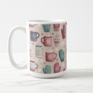 Mug Motif intime hiver sans couture avec Mittens