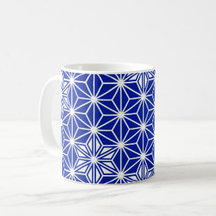 Mug Motif japonais Asanoha - bleu cobalt