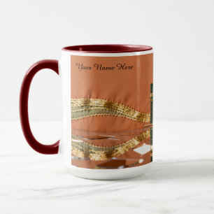 Mug Motif Kaaba Moderne Luxe Minimaliste Or