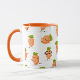 Mug Motif kawaii de carottes amusantes