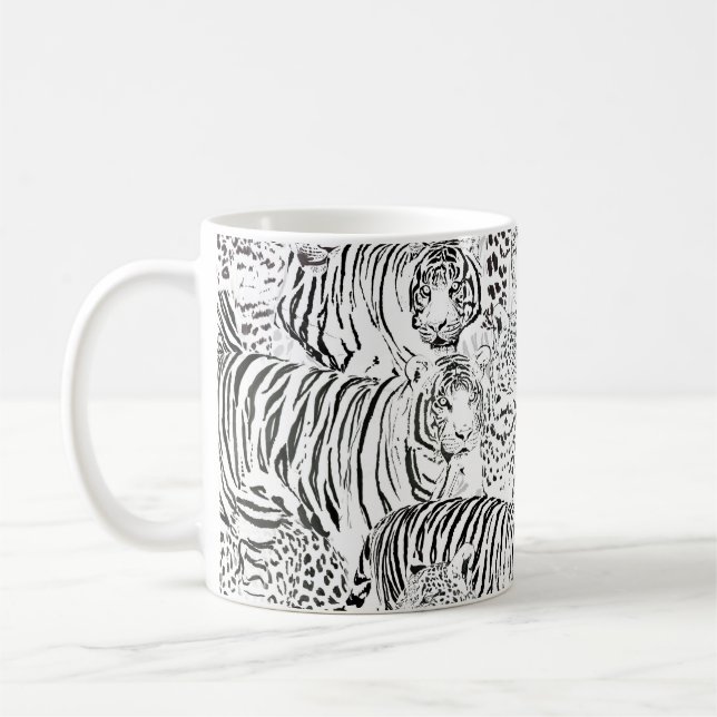 Mug Motif Léopard Noir Tigre Animaux (Gauche)