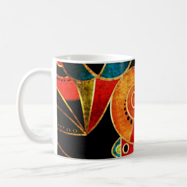 Mug Motif Lumineux Géométrique Tribal Ethnique. (Gauche)