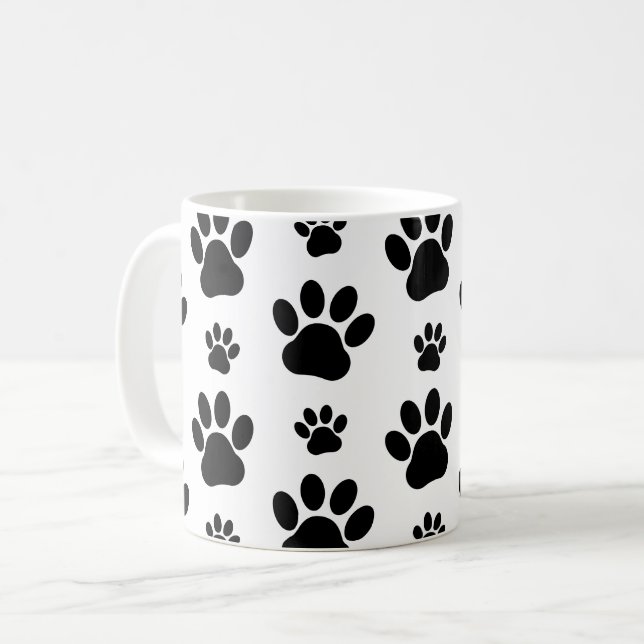Mug Motif mâle, pattes de chien, Empreintes de pattes, (Devant gauche)