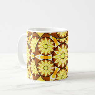 Mug Motif Mandala, tons marron et or