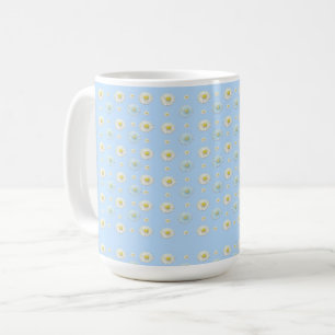 Mug Motif marguerrier sur arrière - plan bleu clair