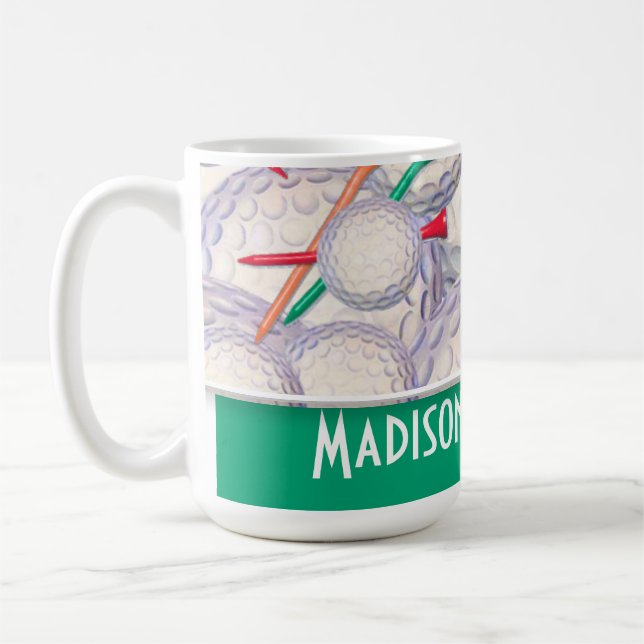 Mug Motif mignon de boules et de tee - shirt de golf (Gauche)