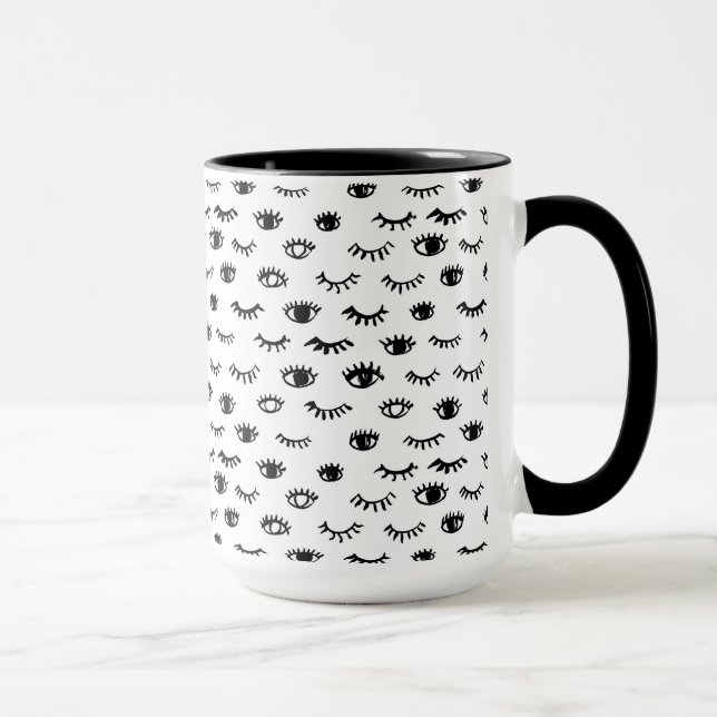 Mug Motif mignon de cil de griffonnage (Droite)